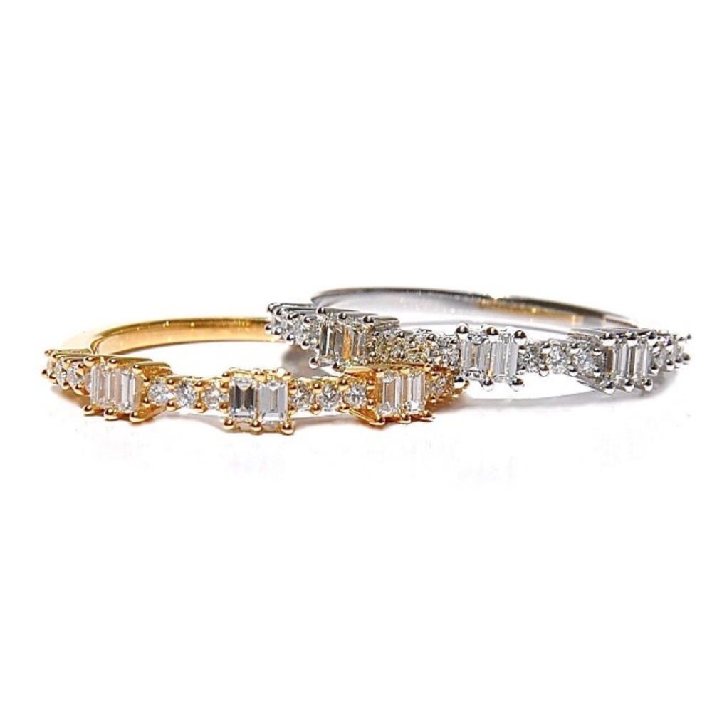 Genuine Diamond stacking ring White gold